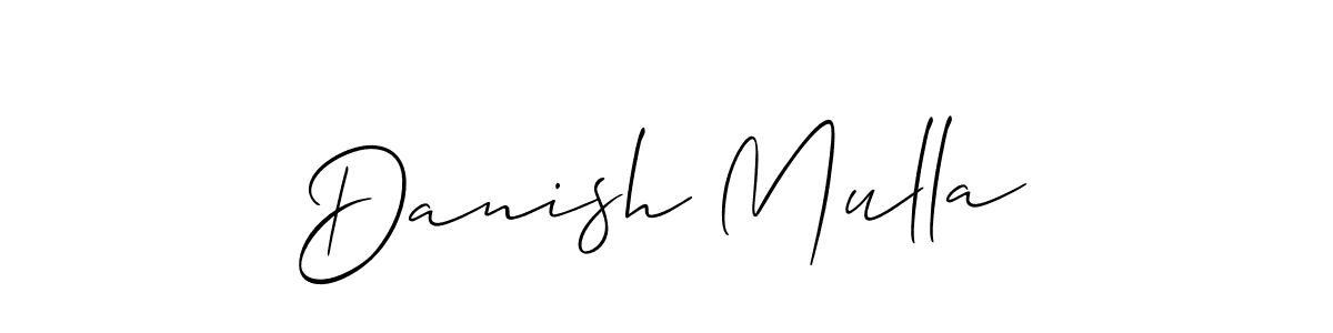 Make a beautiful signature design for name Danish Mulla. With this signature (Allison_Script) style, you can create a handwritten signature for free. Danish Mulla signature style 2 images and pictures png