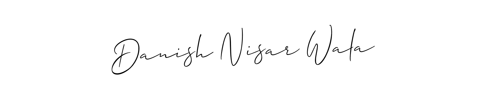 Also we have Danish Nisar Wala name is the best signature style. Create professional handwritten signature collection using Allison_Script autograph style. Danish Nisar Wala signature style 2 images and pictures png