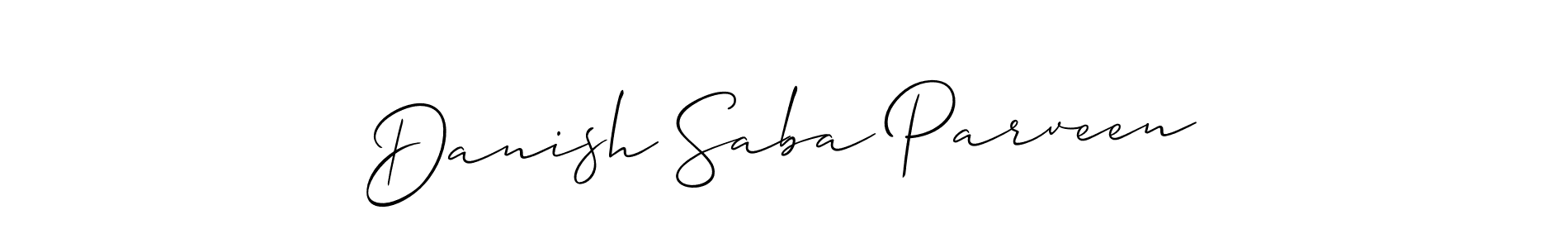 Also we have Danish Saba Parveen name is the best signature style. Create professional handwritten signature collection using Allison_Script autograph style. Danish Saba Parveen signature style 2 images and pictures png