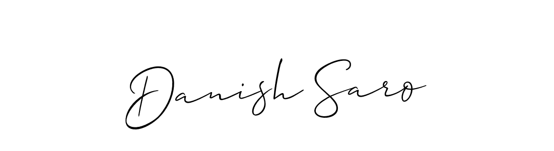 You should practise on your own different ways (Allison_Script) to write your name (Danish Saro) in signature. don't let someone else do it for you. Danish Saro signature style 2 images and pictures png