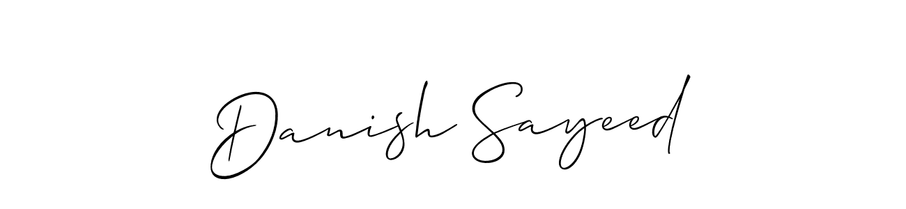 The best way (Allison_Script) to make a short signature is to pick only two or three words in your name. The name Danish Sayeed include a total of six letters. For converting this name. Danish Sayeed signature style 2 images and pictures png