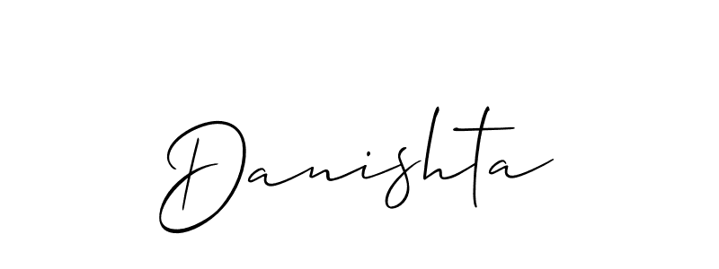 How to make Danishta signature? Allison_Script is a professional autograph style. Create handwritten signature for Danishta name. Danishta signature style 2 images and pictures png