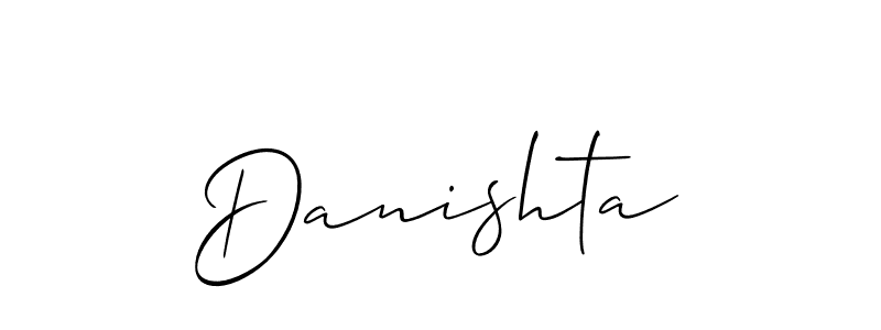 Make a short Danishta signature style. Manage your documents anywhere anytime using Allison_Script. Create and add eSignatures, submit forms, share and send files easily. Danishta signature style 2 images and pictures png