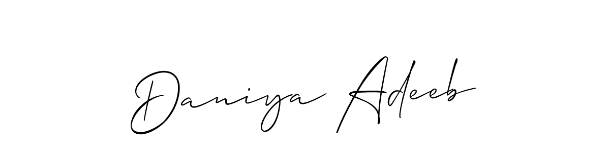 How to make Daniya Adeeb signature? Allison_Script is a professional autograph style. Create handwritten signature for Daniya Adeeb name. Daniya Adeeb signature style 2 images and pictures png