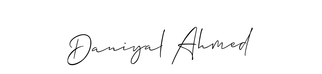 Make a short Daniyal Ahmed signature style. Manage your documents anywhere anytime using Allison_Script. Create and add eSignatures, submit forms, share and send files easily. Daniyal Ahmed signature style 2 images and pictures png