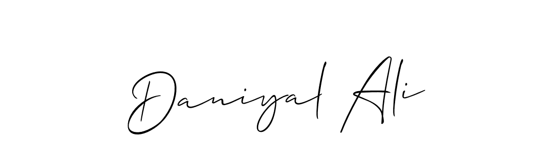 Make a beautiful signature design for name Daniyal Ali. With this signature (Allison_Script) style, you can create a handwritten signature for free. Daniyal Ali signature style 2 images and pictures png