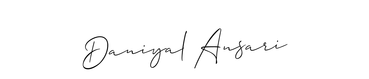 The best way (Allison_Script) to make a short signature is to pick only two or three words in your name. The name Daniyal Ansari include a total of six letters. For converting this name. Daniyal Ansari signature style 2 images and pictures png