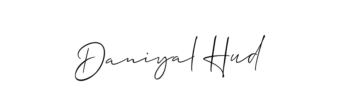Also You can easily find your signature by using the search form. We will create Daniyal Hud name handwritten signature images for you free of cost using Allison_Script sign style. Daniyal Hud signature style 2 images and pictures png