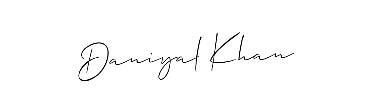 Make a beautiful signature design for name Daniyal Khan. With this signature (Allison_Script) style, you can create a handwritten signature for free. Daniyal Khan signature style 2 images and pictures png