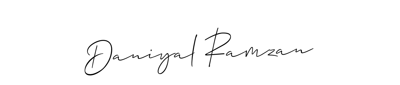 The best way (Allison_Script) to make a short signature is to pick only two or three words in your name. The name Daniyal Ramzan include a total of six letters. For converting this name. Daniyal Ramzan signature style 2 images and pictures png