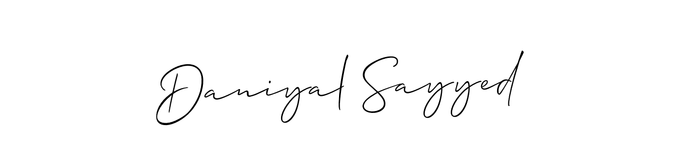 How to make Daniyal Sayyed signature? Allison_Script is a professional autograph style. Create handwritten signature for Daniyal Sayyed name. Daniyal Sayyed signature style 2 images and pictures png