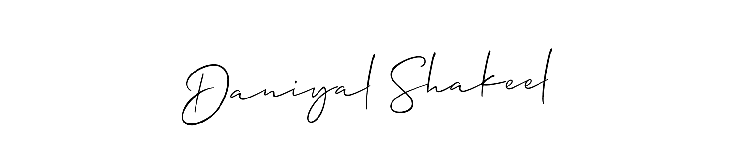 Create a beautiful signature design for name Daniyal Shakeel. With this signature (Allison_Script) fonts, you can make a handwritten signature for free. Daniyal Shakeel signature style 2 images and pictures png