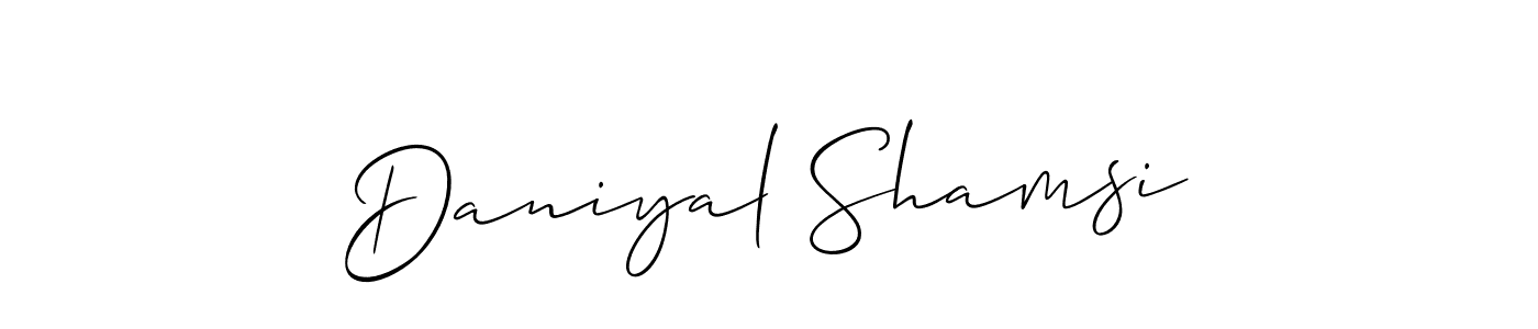 The best way (Allison_Script) to make a short signature is to pick only two or three words in your name. The name Daniyal Shamsi include a total of six letters. For converting this name. Daniyal Shamsi signature style 2 images and pictures png