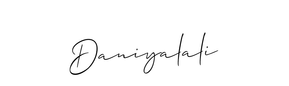 It looks lik you need a new signature style for name Daniyalali. Design unique handwritten (Allison_Script) signature with our free signature maker in just a few clicks. Daniyalali signature style 2 images and pictures png