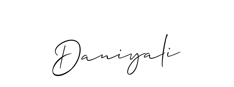 Use a signature maker to create a handwritten signature online. With this signature software, you can design (Allison_Script) your own signature for name Daniyali. Daniyali signature style 2 images and pictures png