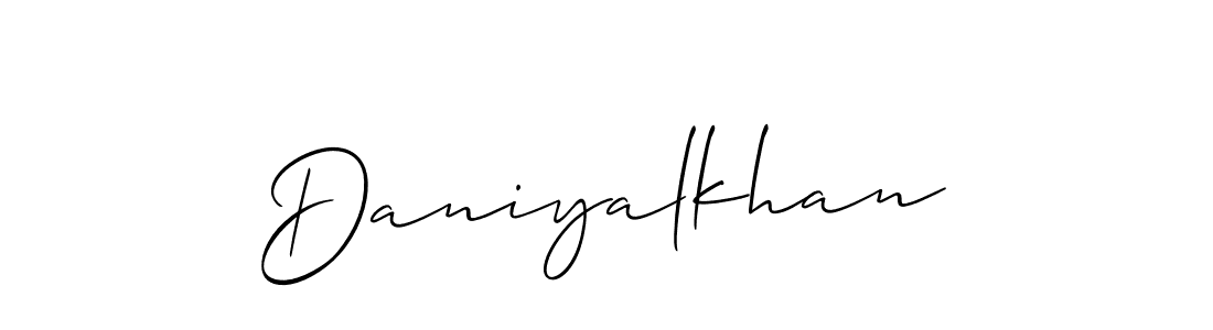 How to make Daniyalkhan signature? Allison_Script is a professional autograph style. Create handwritten signature for Daniyalkhan name. Daniyalkhan signature style 2 images and pictures png