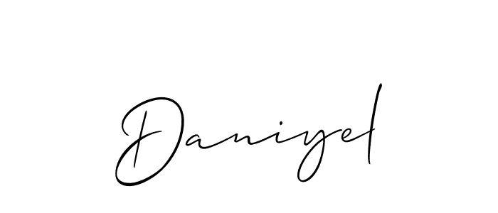 It looks lik you need a new signature style for name Daniyel. Design unique handwritten (Allison_Script) signature with our free signature maker in just a few clicks. Daniyel signature style 2 images and pictures png