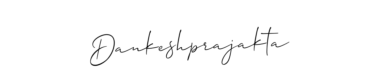 It looks lik you need a new signature style for name Dankeshprajakta. Design unique handwritten (Allison_Script) signature with our free signature maker in just a few clicks. Dankeshprajakta signature style 2 images and pictures png