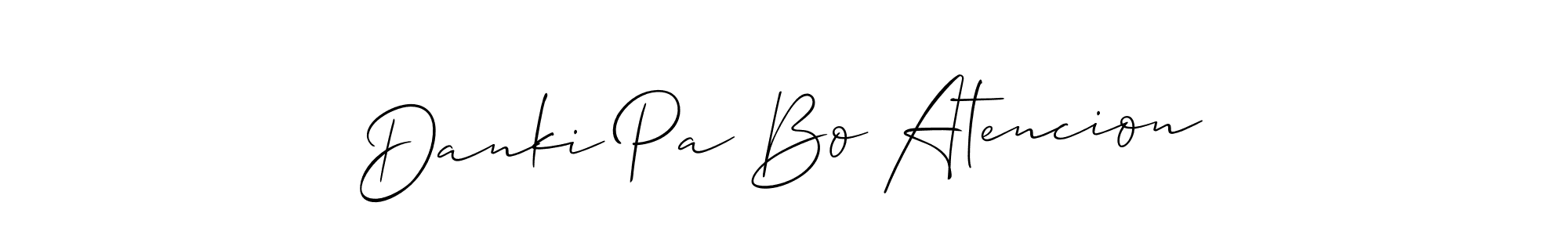 You can use this online signature creator to create a handwritten signature for the name Danki Pa Bo Atencion. This is the best online autograph maker. Danki Pa Bo Atencion signature style 2 images and pictures png