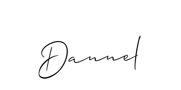 Design your own signature with our free online signature maker. With this signature software, you can create a handwritten (Allison_Script) signature for name Dannel. Dannel signature style 2 images and pictures png