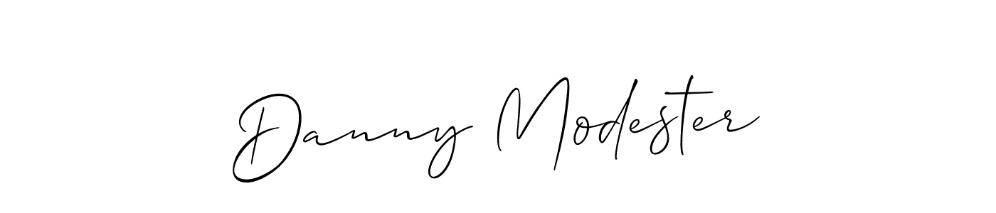 You should practise on your own different ways (Allison_Script) to write your name (Danny Modester) in signature. don't let someone else do it for you. Danny Modester signature style 2 images and pictures png