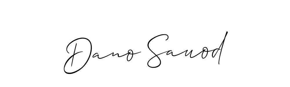 Use a signature maker to create a handwritten signature online. With this signature software, you can design (Allison_Script) your own signature for name Dano Sauod. Dano Sauod signature style 2 images and pictures png