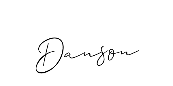 The best way (Allison_Script) to make a short signature is to pick only two or three words in your name. The name Danson include a total of six letters. For converting this name. Danson signature style 2 images and pictures png