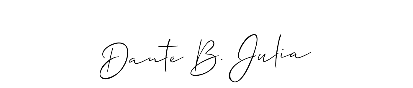 Also You can easily find your signature by using the search form. We will create Dante B. Julia name handwritten signature images for you free of cost using Allison_Script sign style. Dante B. Julia signature style 2 images and pictures png