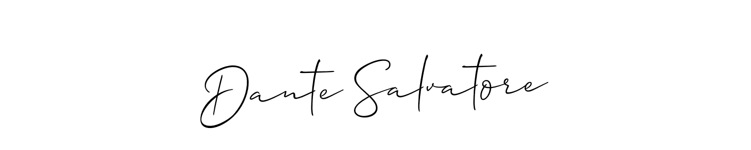 How to make Dante Salvatore name signature. Use Allison_Script style for creating short signs online. This is the latest handwritten sign. Dante Salvatore signature style 2 images and pictures png