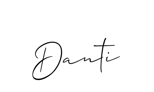 Design your own signature with our free online signature maker. With this signature software, you can create a handwritten (Allison_Script) signature for name Danti. Danti signature style 2 images and pictures png