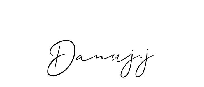 Create a beautiful signature design for name Danuj.j. With this signature (Allison_Script) fonts, you can make a handwritten signature for free. Danuj.j signature style 2 images and pictures png