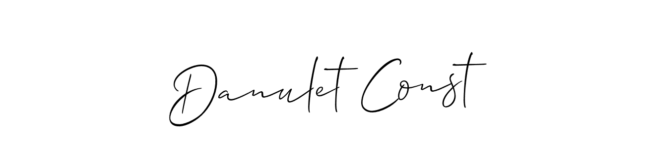 Make a beautiful signature design for name Danulet Const. With this signature (Allison_Script) style, you can create a handwritten signature for free. Danulet Const signature style 2 images and pictures png