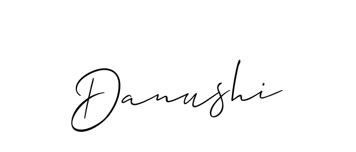 How to make Danushi signature? Allison_Script is a professional autograph style. Create handwritten signature for Danushi name. Danushi signature style 2 images and pictures png