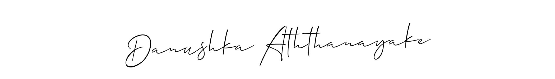 Make a short Danushka Aththanayake signature style. Manage your documents anywhere anytime using Allison_Script. Create and add eSignatures, submit forms, share and send files easily. Danushka Aththanayake signature style 2 images and pictures png