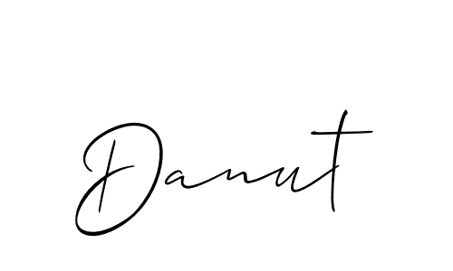 How to Draw Danut signature style? Allison_Script is a latest design signature styles for name Danut. Danut signature style 2 images and pictures png