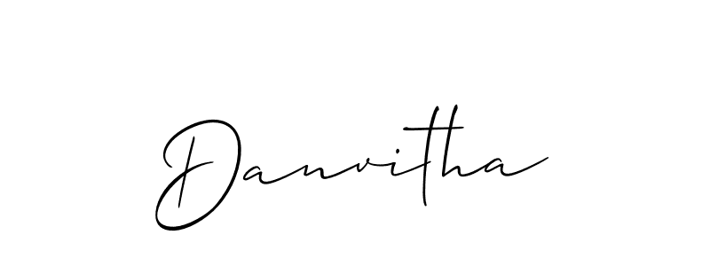 How to make Danvitha name signature. Use Allison_Script style for creating short signs online. This is the latest handwritten sign. Danvitha signature style 2 images and pictures png