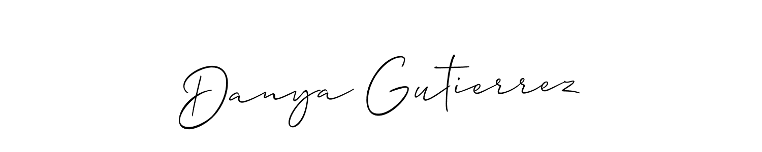 Use a signature maker to create a handwritten signature online. With this signature software, you can design (Allison_Script) your own signature for name Danya Gutierrez. Danya Gutierrez signature style 2 images and pictures png