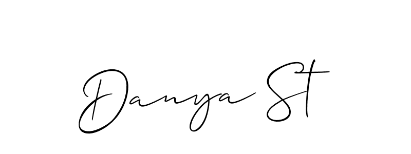 if you are searching for the best signature style for your name Danya St. so please give up your signature search. here we have designed multiple signature styles  using Allison_Script. Danya St signature style 2 images and pictures png