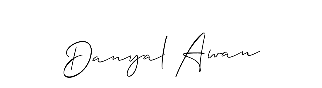 Make a beautiful signature design for name Danyal Awan. With this signature (Allison_Script) style, you can create a handwritten signature for free. Danyal Awan signature style 2 images and pictures png