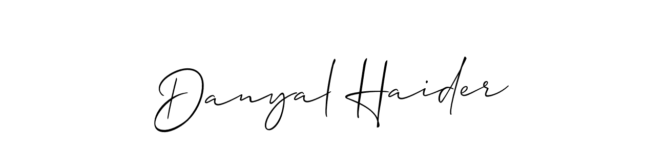 This is the best signature style for the Danyal Haider name. Also you like these signature font (Allison_Script). Mix name signature. Danyal Haider signature style 2 images and pictures png