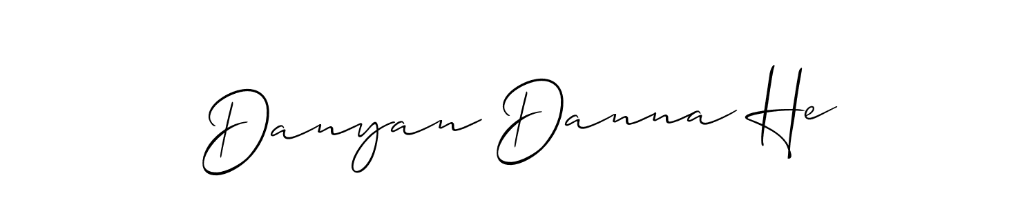 You should practise on your own different ways (Allison_Script) to write your name (Danyan Danna He) in signature. don't let someone else do it for you. Danyan Danna He signature style 2 images and pictures png
