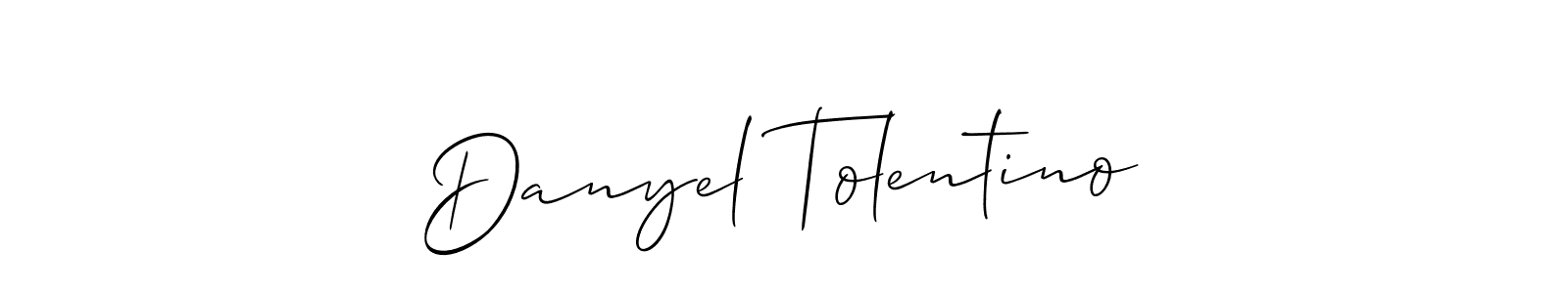 Danyel Tolentino stylish signature style. Best Handwritten Sign (Allison_Script) for my name. Handwritten Signature Collection Ideas for my name Danyel Tolentino. Danyel Tolentino signature style 2 images and pictures png