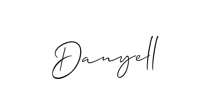 How to make Danyell name signature. Use Allison_Script style for creating short signs online. This is the latest handwritten sign. Danyell signature style 2 images and pictures png