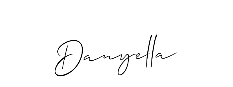 How to Draw Danyella signature style? Allison_Script is a latest design signature styles for name Danyella. Danyella signature style 2 images and pictures png