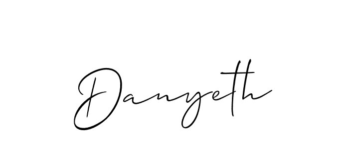 Make a short Danyeth signature style. Manage your documents anywhere anytime using Allison_Script. Create and add eSignatures, submit forms, share and send files easily. Danyeth signature style 2 images and pictures png