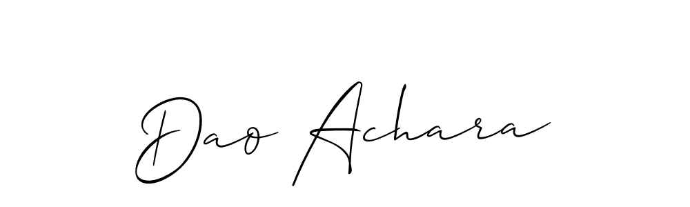 How to make Dao Achara name signature. Use Allison_Script style for creating short signs online. This is the latest handwritten sign. Dao Achara signature style 2 images and pictures png