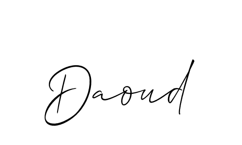 Use a signature maker to create a handwritten signature online. With this signature software, you can design (Allison_Script) your own signature for name Daoud. Daoud signature style 2 images and pictures png