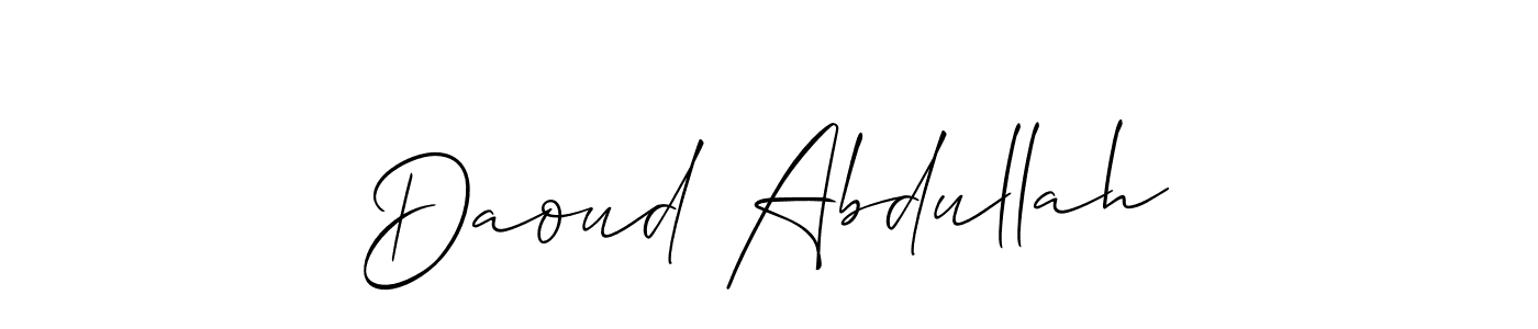 Design your own signature with our free online signature maker. With this signature software, you can create a handwritten (Allison_Script) signature for name Daoud Abdullah. Daoud Abdullah signature style 2 images and pictures png