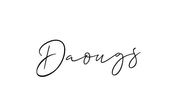 Create a beautiful signature design for name Daougs. With this signature (Allison_Script) fonts, you can make a handwritten signature for free. Daougs signature style 2 images and pictures png