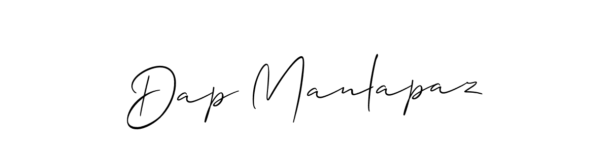 How to make Dap Manlapaz signature? Allison_Script is a professional autograph style. Create handwritten signature for Dap Manlapaz name. Dap Manlapaz signature style 2 images and pictures png